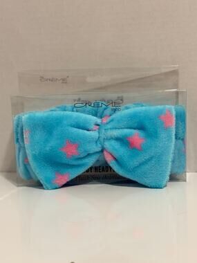 The Crème Shop Teddy Headband in Blue Pink Stars